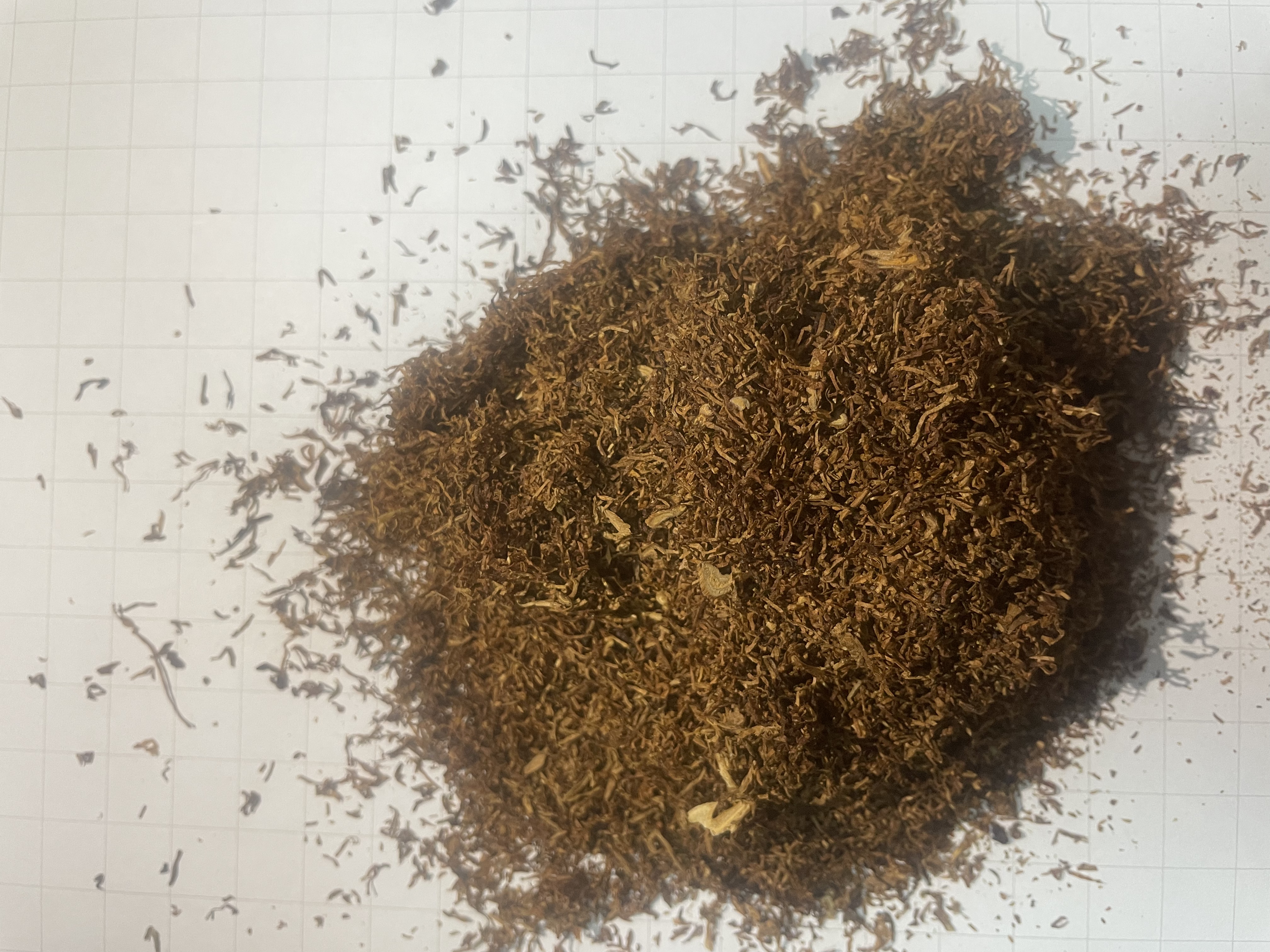 Tobacco sample overview on a 10mm grid