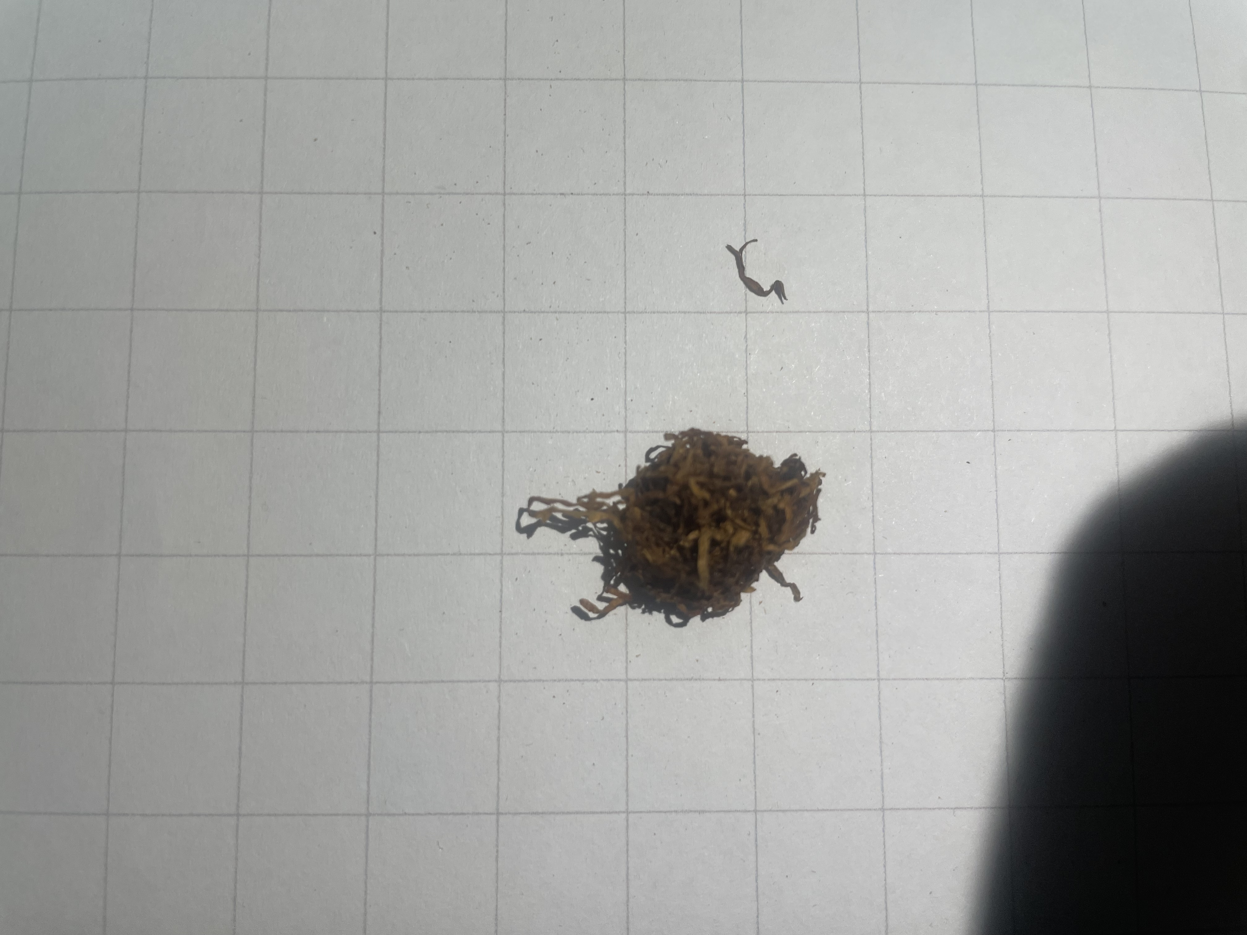 Natural tobacco cluster on a 10mm grid